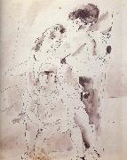 Woman and lass Jules Pascin